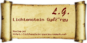 Lichtenstein György névjegykártya